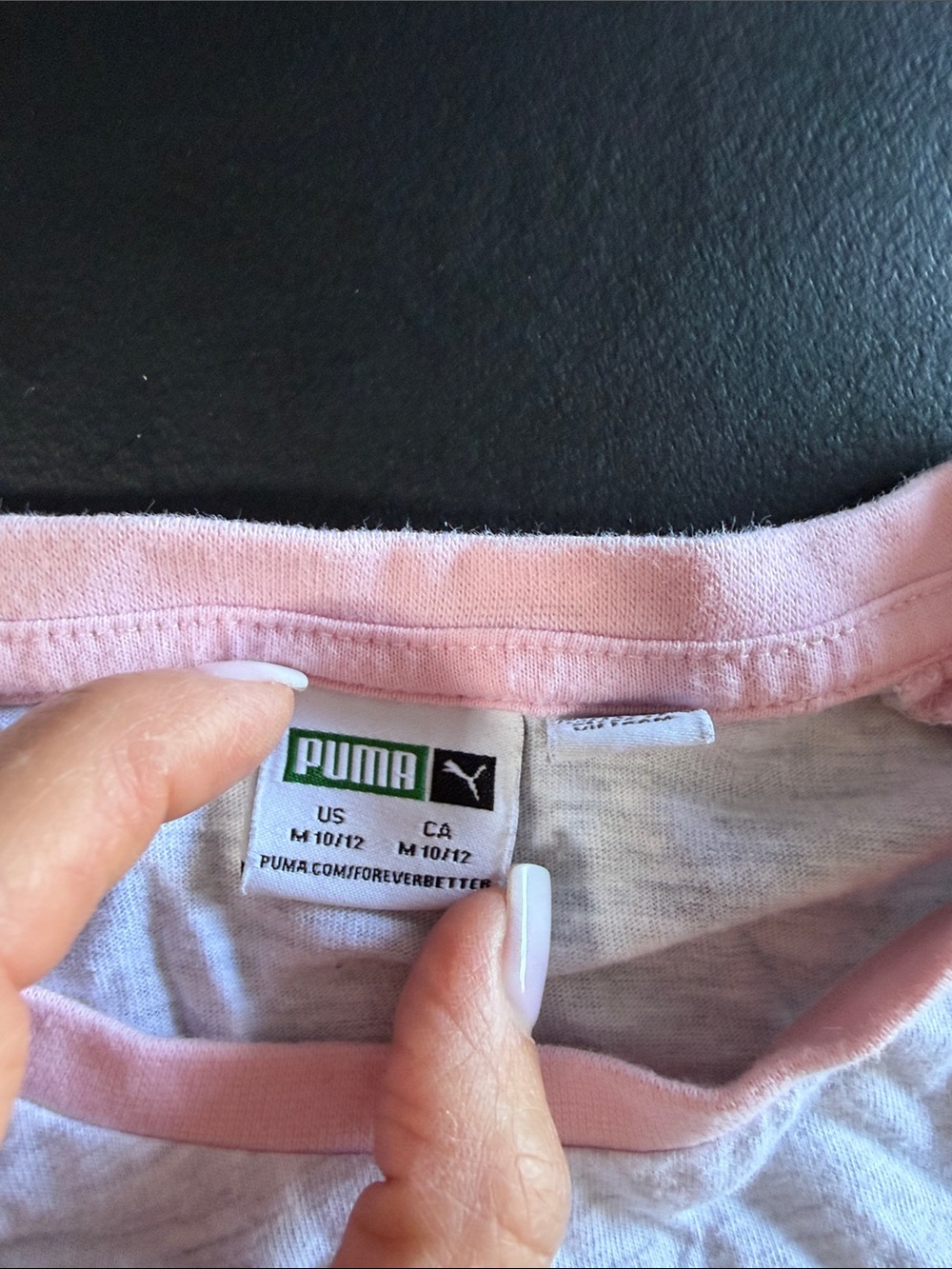 Puma Pink and Heather Gray Short Sleeve Tee